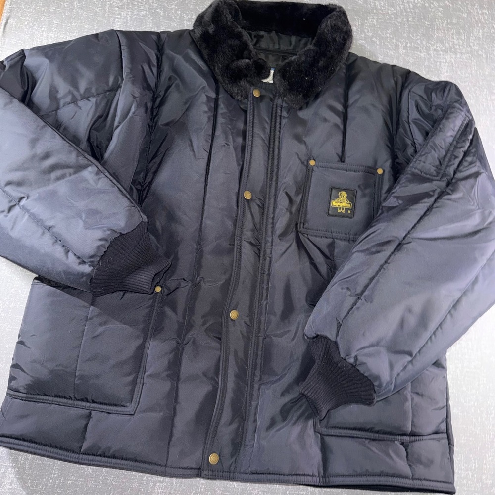 RefrigiWear Iron-Tuff Insulated Winter Work Jacket Black Mens 3XL Fur Collar